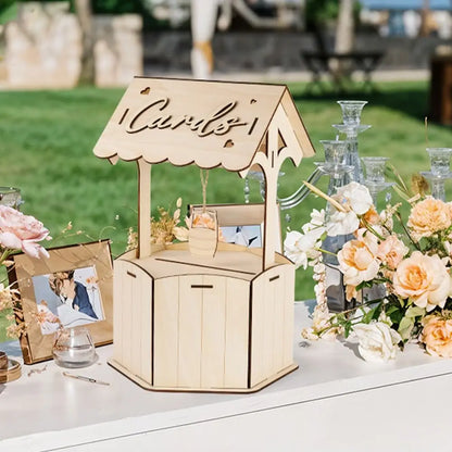 Grande urne mariage bois champêtre puits à souhaits — vue 3