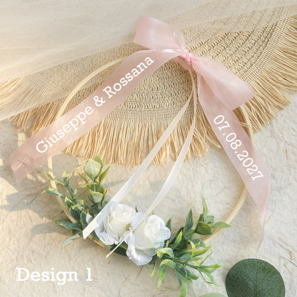 Porte alliance cerceau fleuri personnalisé — Rose