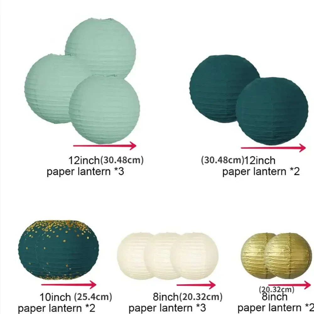 Lanterne mariage papier vert sauge — vue 10