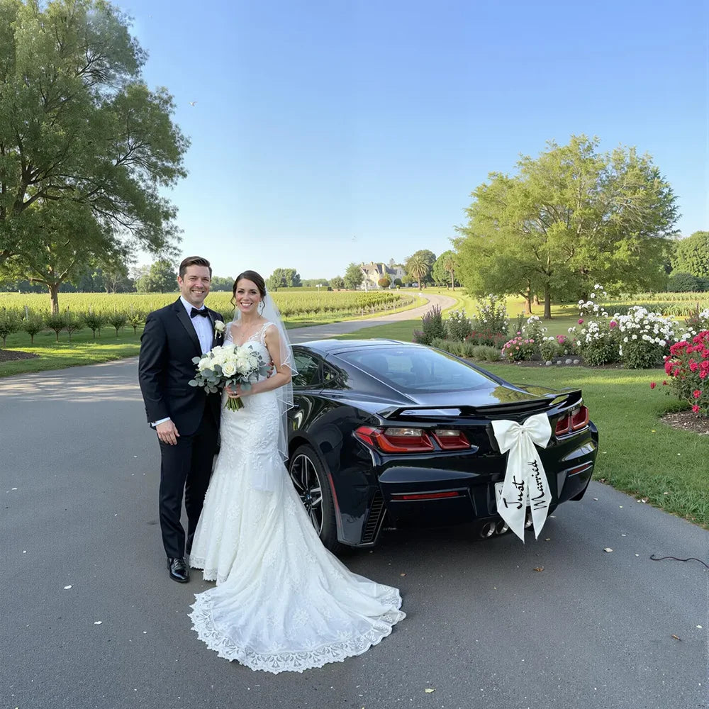 Grand Nœud Décoration Voiture Mariage — vue 4