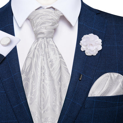 Cravate mariage lavallière cachemire et pochette — vue 8