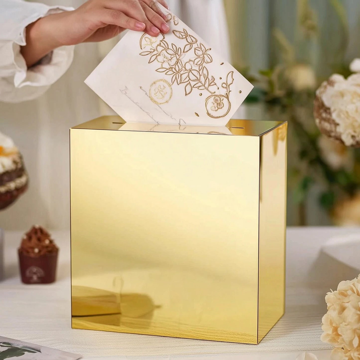 Urne mariage acrylique carrée moderne
