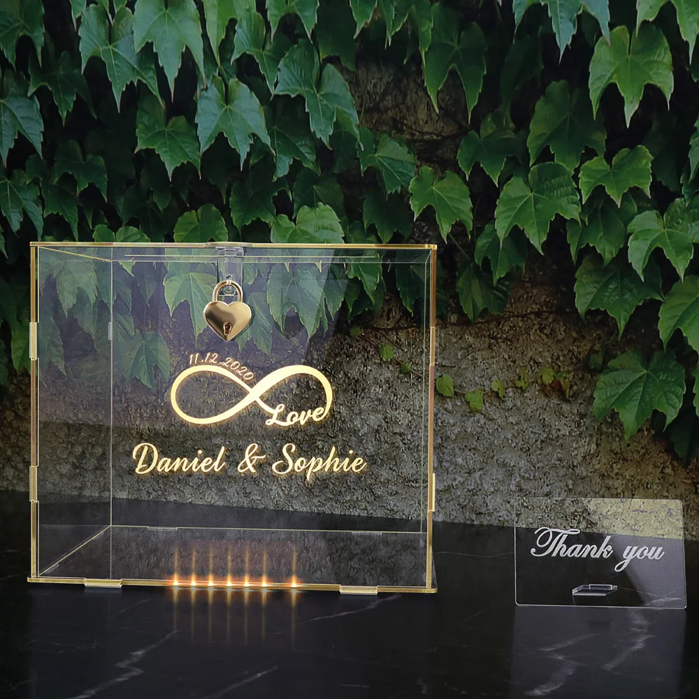 Urne Mariage Acrylique Transparente Personnalisée