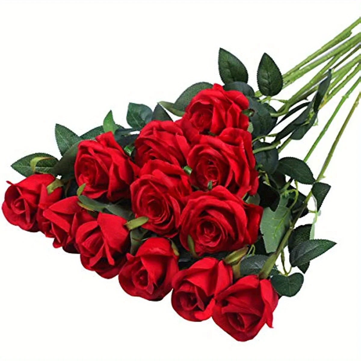 Fleurs artificielles mariage roses 12 tiges