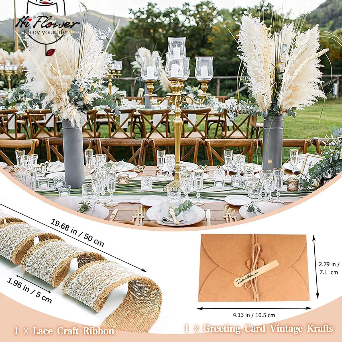Grand Bouquet de Pampa Séchée Mariage — vue 6