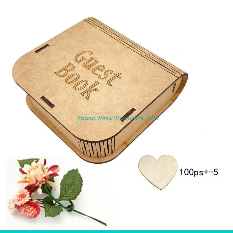 Livre d'Or Mariage Bois Champêtre Gravé