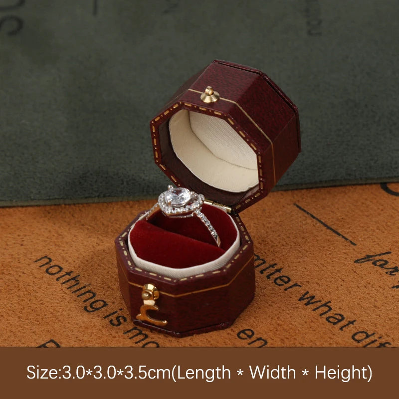Écrin bague fiançailles vintage simili cuir — vue 20