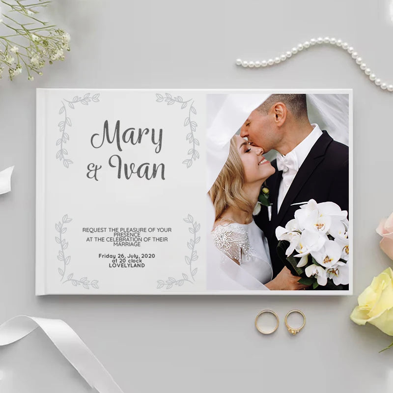 Livre d'or mariage luxe blanc album photo