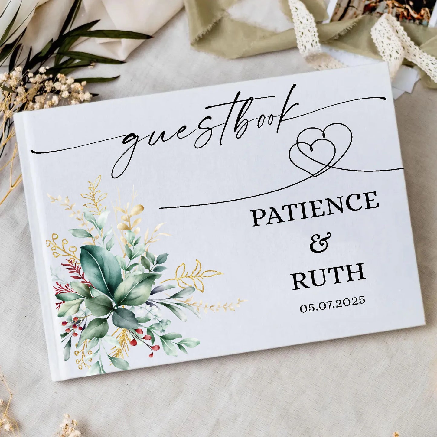 Livre d'Or Mariage Personnalisé 21 Décors au Choix