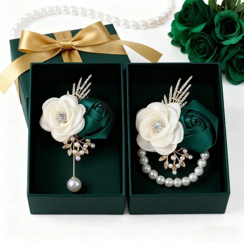 Corsage Poignet Mariage et Boutonnière Assortie