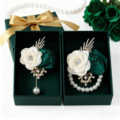 Corsage Poignet Mariage et Boutonnière Assortie