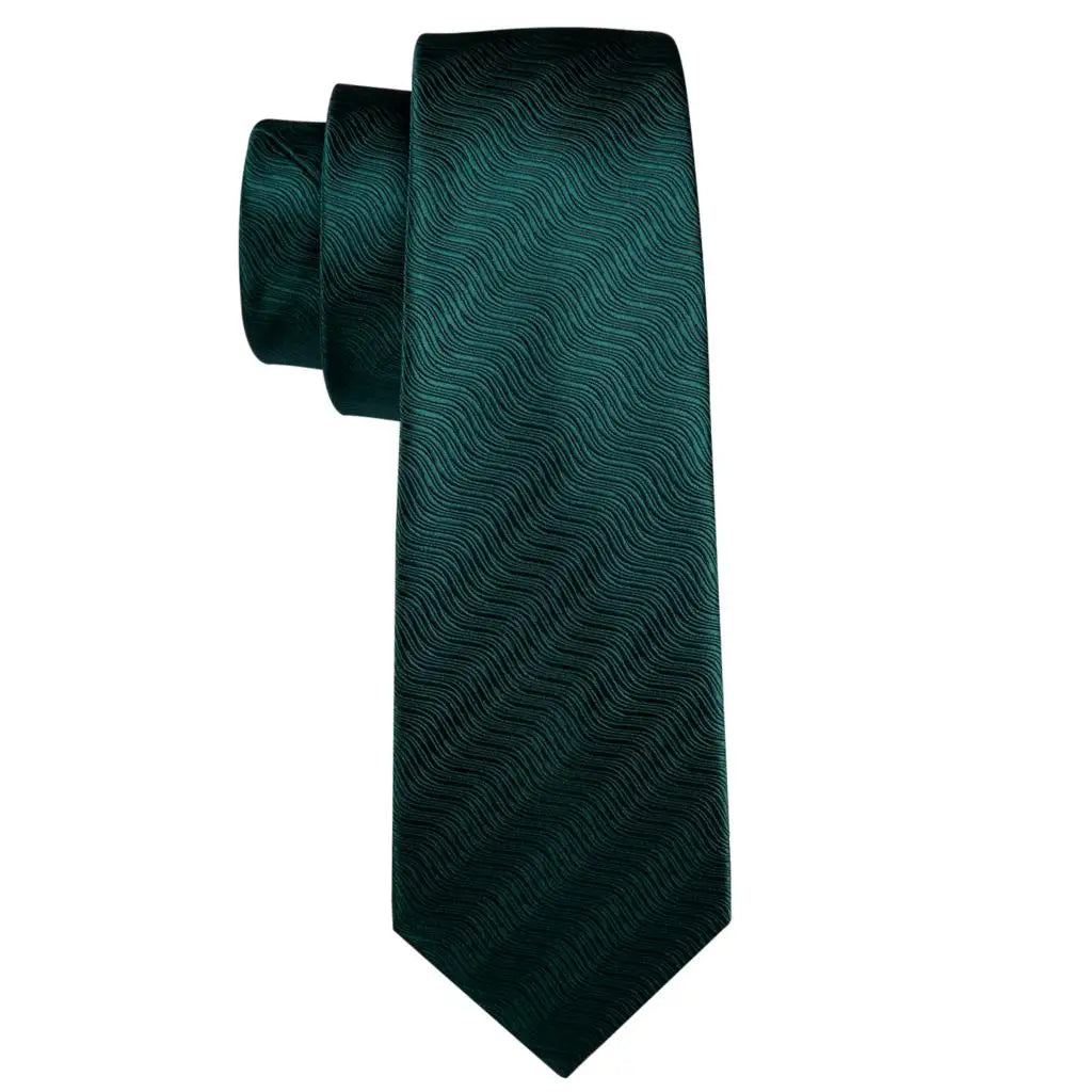 Cravate Mariage Homme Verte Pochette Boutons de Manchette