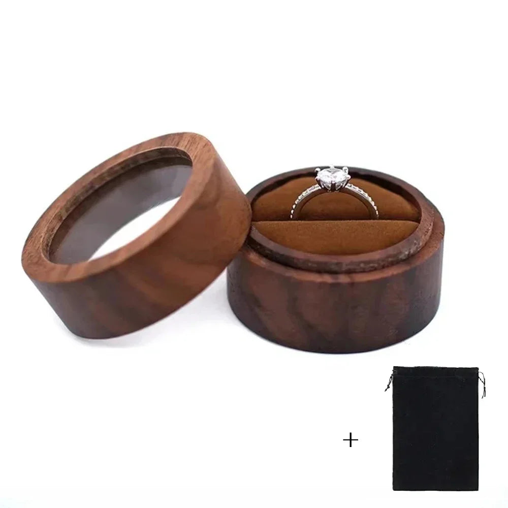 Boîte alliance noyer avec pochette