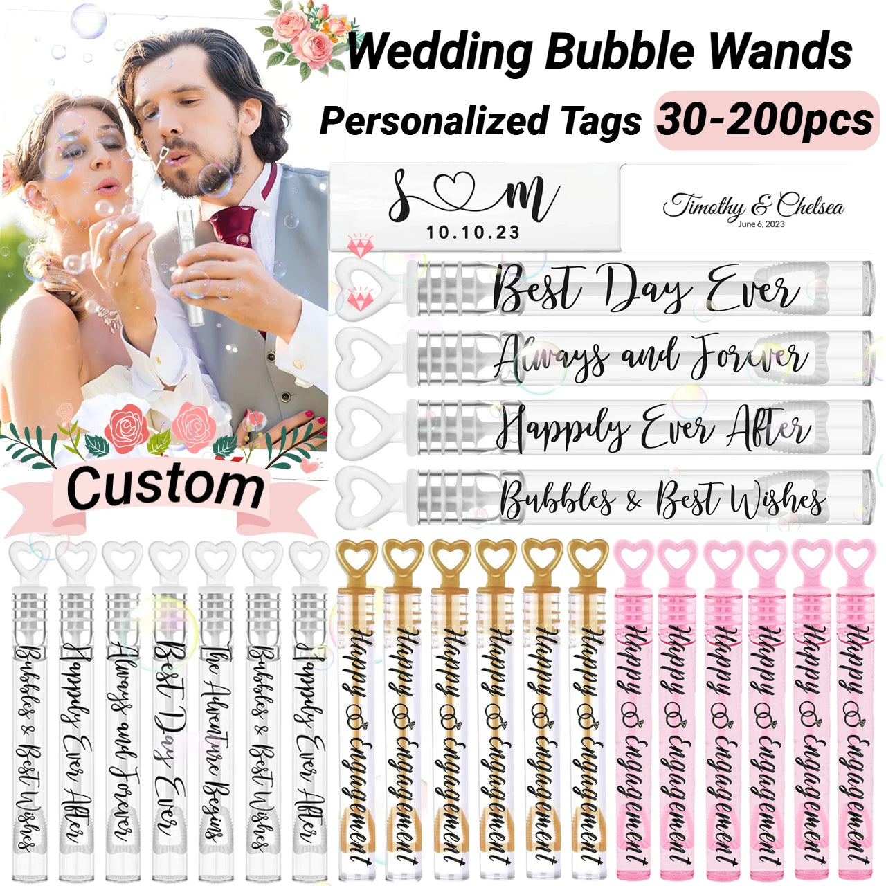 Bulles de savon mariage personnalisées
