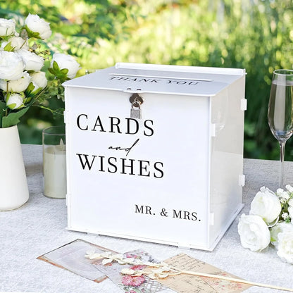 Urne mariage acrylique à fente pour enveloppes