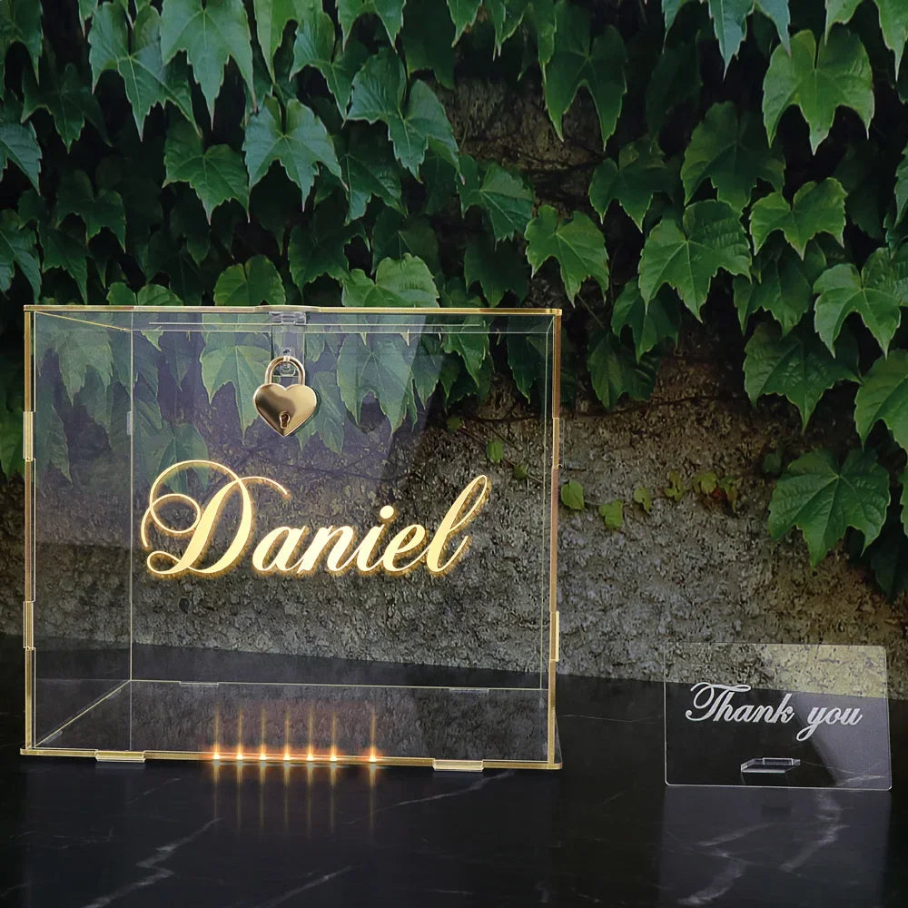 Urne Mariage Acrylique Transparente Personnalisée