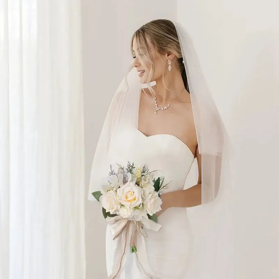 Bouquet de mariée champêtre ivoire — vue 3