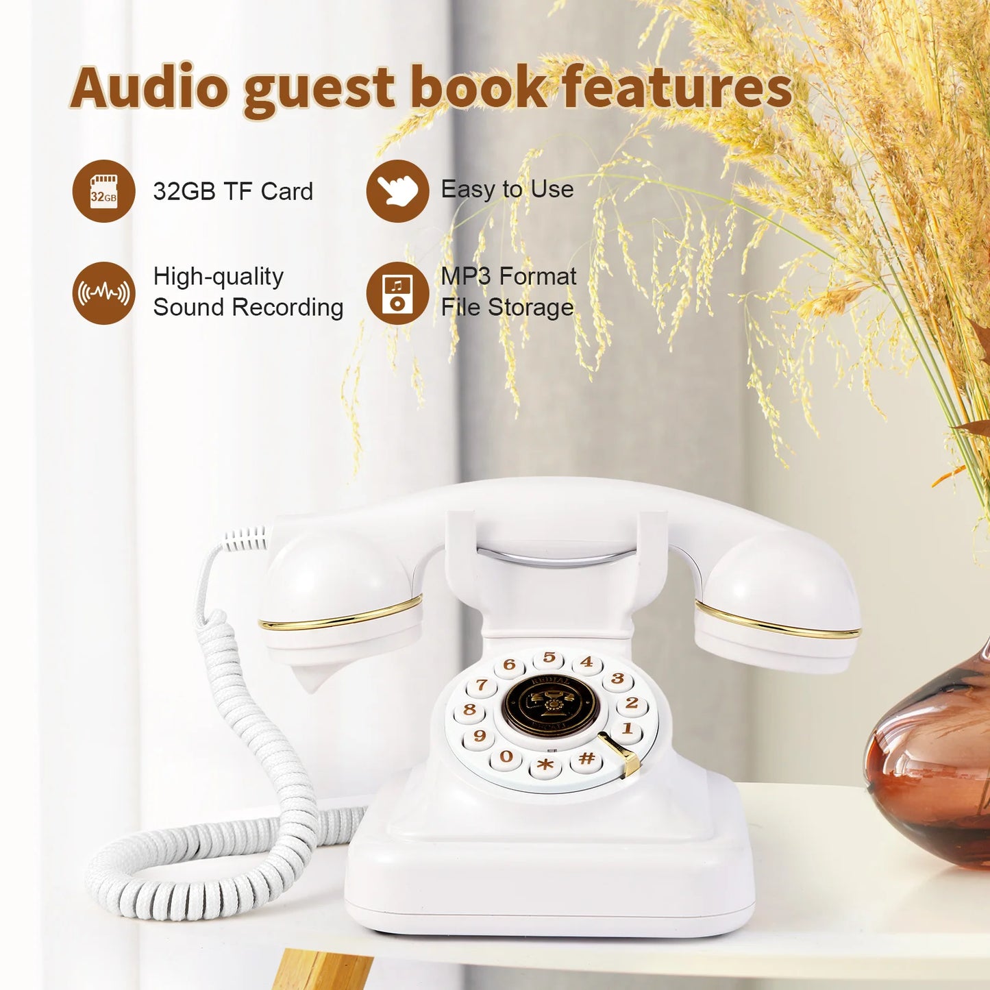 Livre d'or original mariage téléphone audio rétro