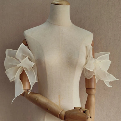 Manches amovibles mariée à nœud organza