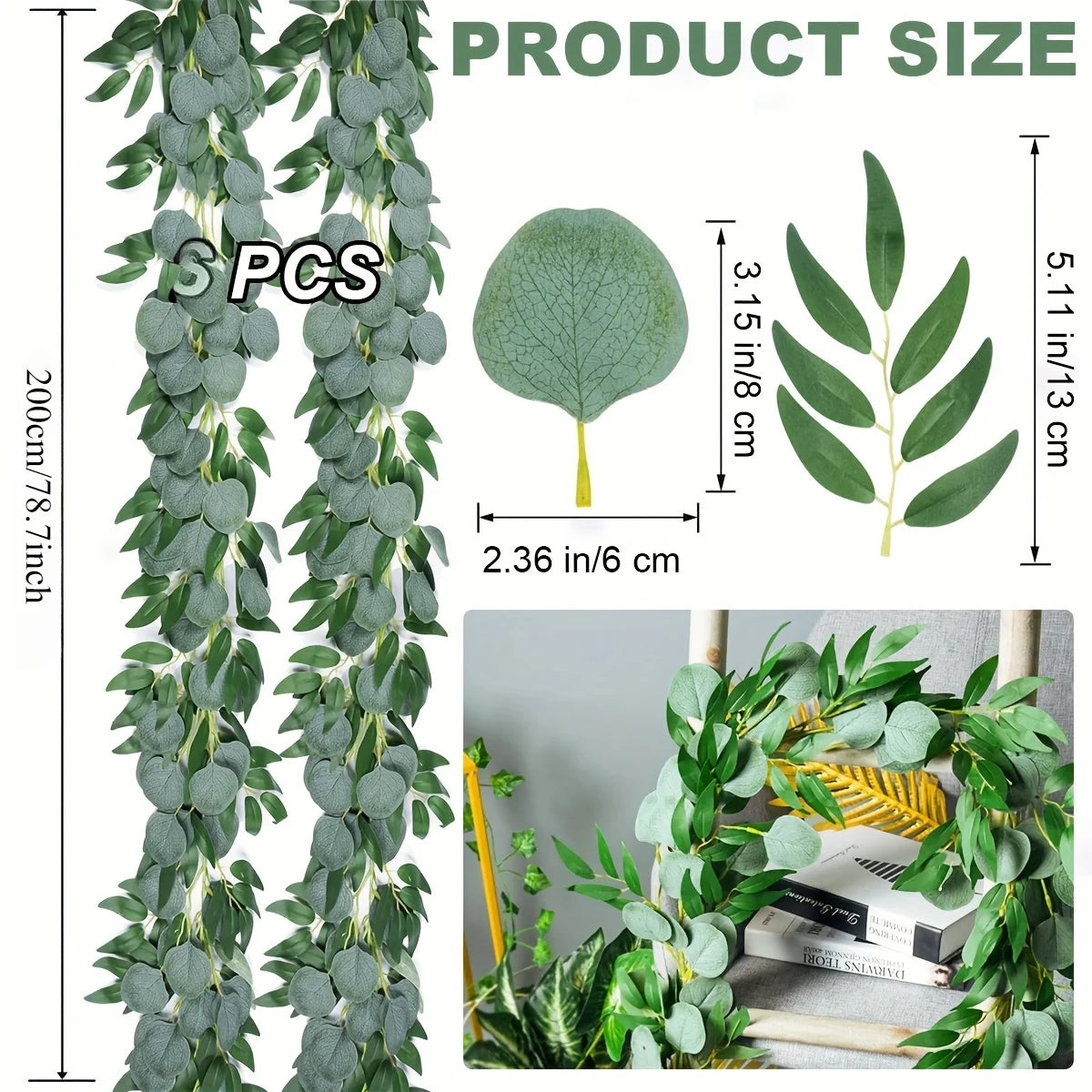 Guirlande d'Eucalyptus Artificiel Vert