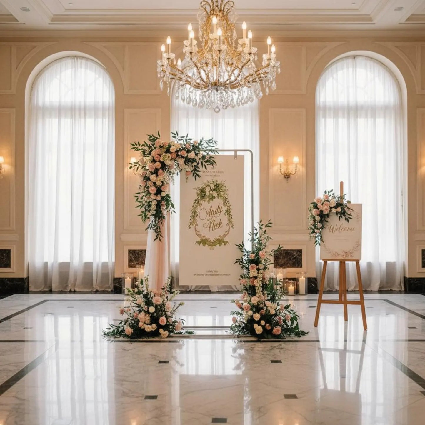 Support Panneau Bienvenue Mariage en Métal