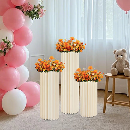 Lot de 3 Colonnes Mariage Ivoire 60 à 100 cm
