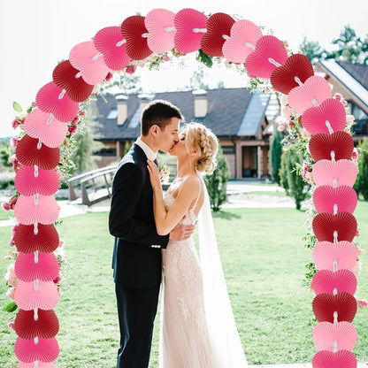 Éventail mariage cœur pliable coloré — vue 3
