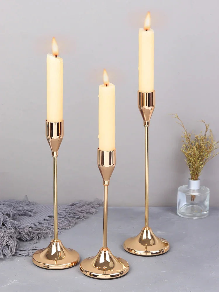Bougeoir mariage lot de 3 chandeliers hauteurs graduées