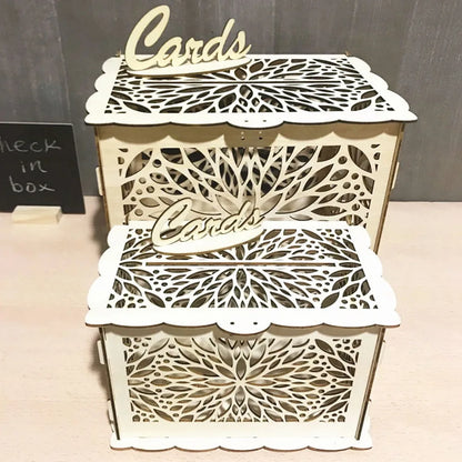 Urne mariage bois champêtre grand format — vue 4