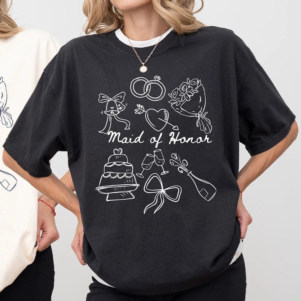 T-shirts Assortis Mariée Demoiselles d'Honneur