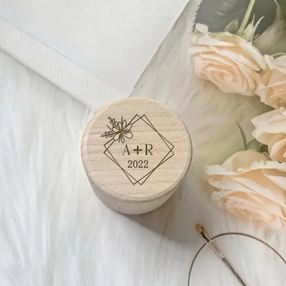 Boîte Alliance Ronde Bois Gravée — vue 12