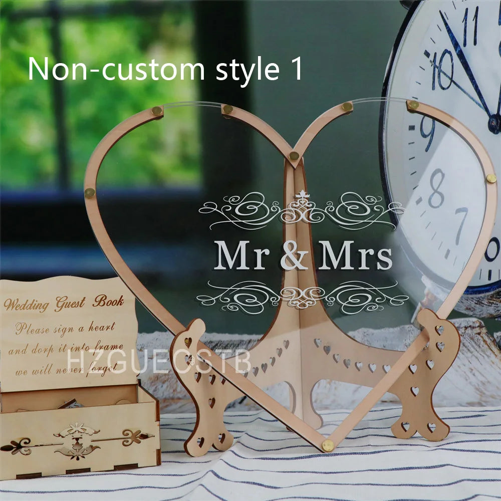 Livre d'or mariage original cœur bois