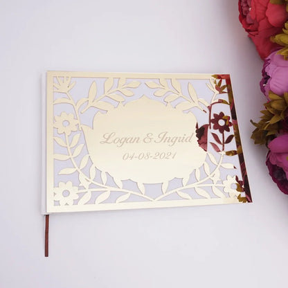Livre d'Or Mariage Miroir Personnalisé Format Paysage 25x18 cm