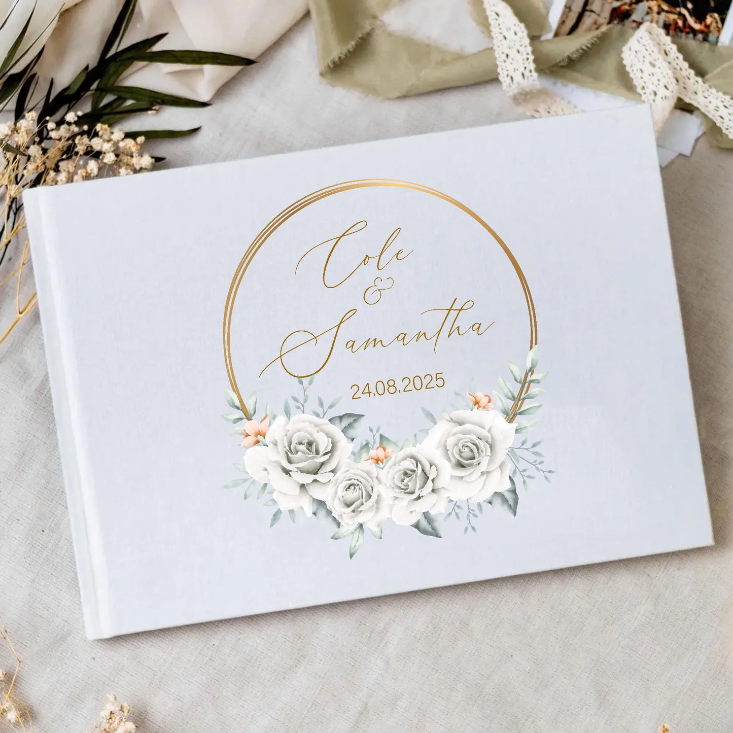 Livre d'Or Mariage Personnalisé 21 Décors au Choix