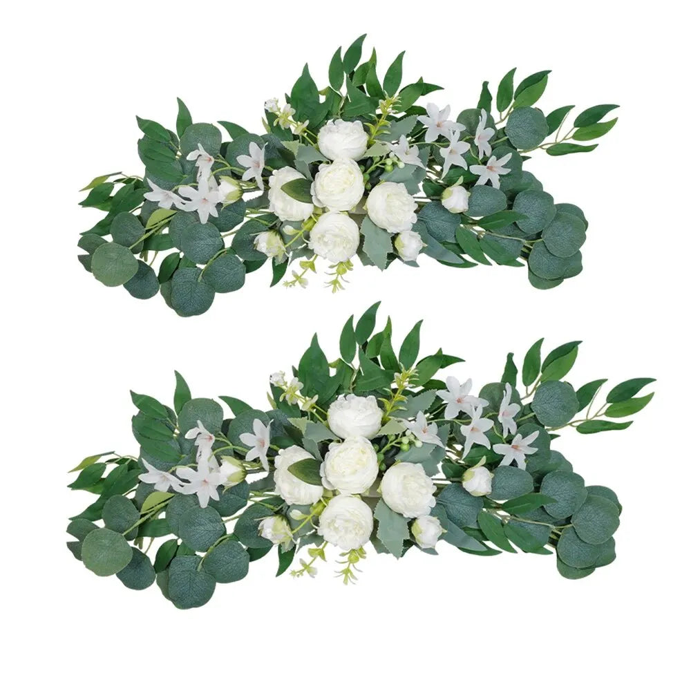Guirlande Fleurs Artificielles Mariage Roses Eucalyptus