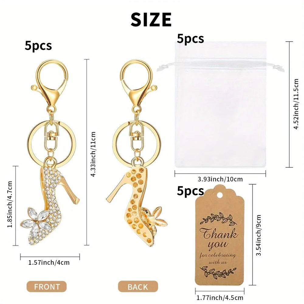 Porte-clé escarpin strass doré mariage — vue 4