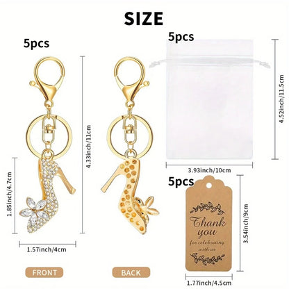 Porte-clé escarpin strass doré mariage — vue 4
