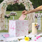 Urne Mariage Carton Nœuds Roses 22 cm