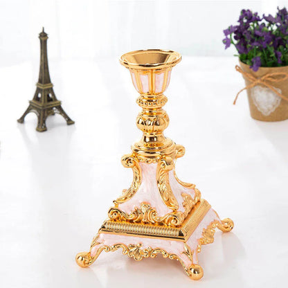 Bougeoir Mariage Chandelle Métal Doré — vue 4
