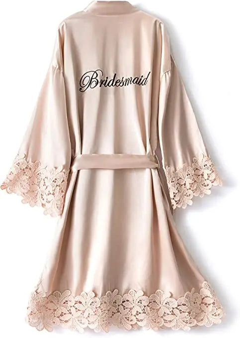 Peignoir Satin Mariée Demoiselle d'Honneur