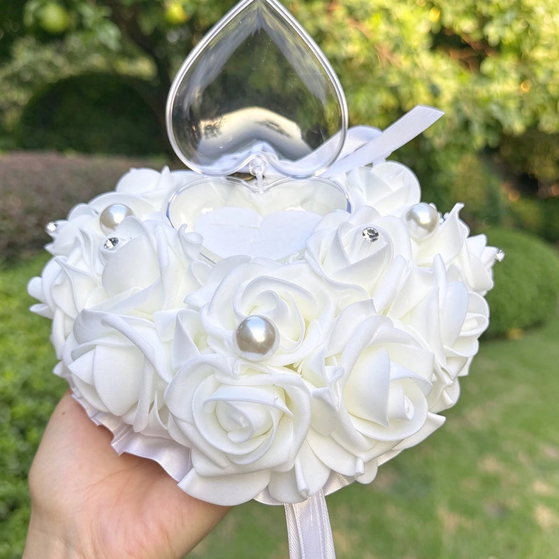 Boîte alliance cœur transparent perles — vue 5