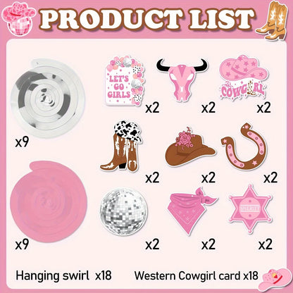 Suspensions EVJF Cowgirl Rose 36 Pièces