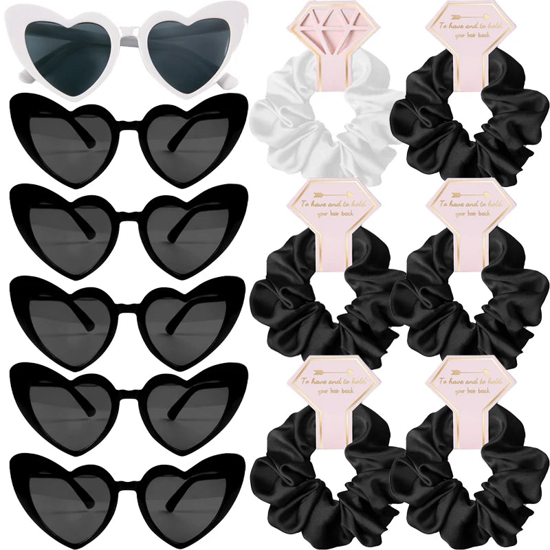 Lot lunettes cœur et chouchous EVJF
