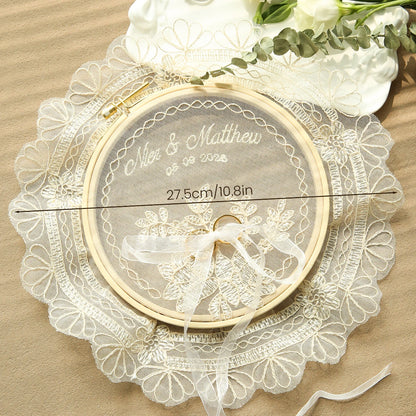 Porte alliance dentelle brodée personnalisée