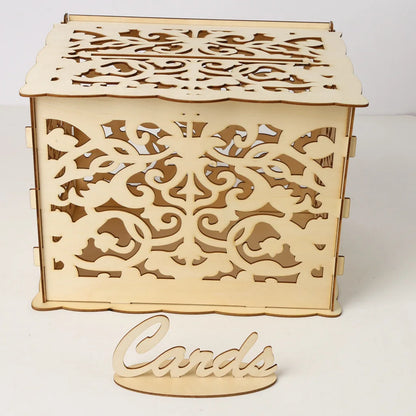 Urne Mariage en Bois Ajouré avec Serrure