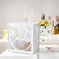 Urne mariage blanche ajourée à enveloppes