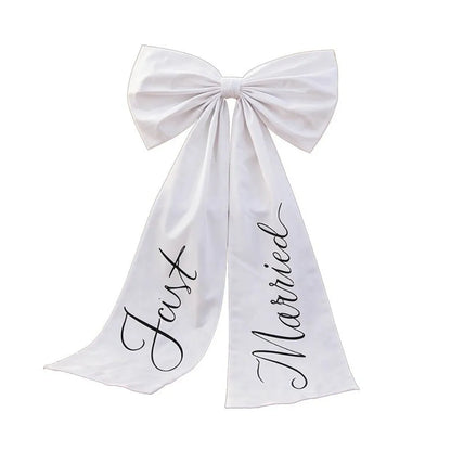 Nœud Voiture Mariage Blanc Épuré — vue 6