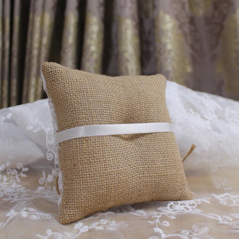 Coussin Alliance Jute Champêtre Vintage