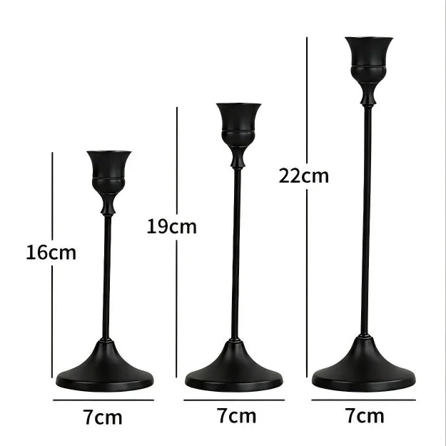 Trio Bougeoirs Vintage Aluminium Mariage — vue 7