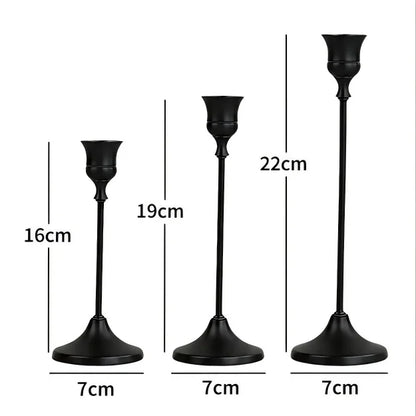 Trio Bougeoirs Vintage Aluminium Mariage — vue 7